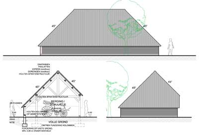 Bijgebouwen; tuinhuis, tuinberging, overdekt terras, carport, poolhouse, ...