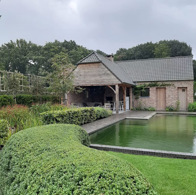 Bijgebouwen; tuinhuis, tuinberging, overdekt terras, carport, poolhouse, ...